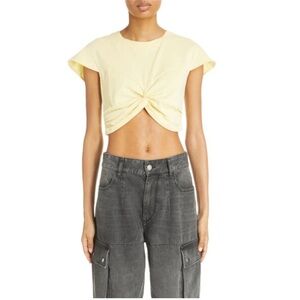 Isabel Marant Zineae Modern Twist Crop Cotton T Shirt